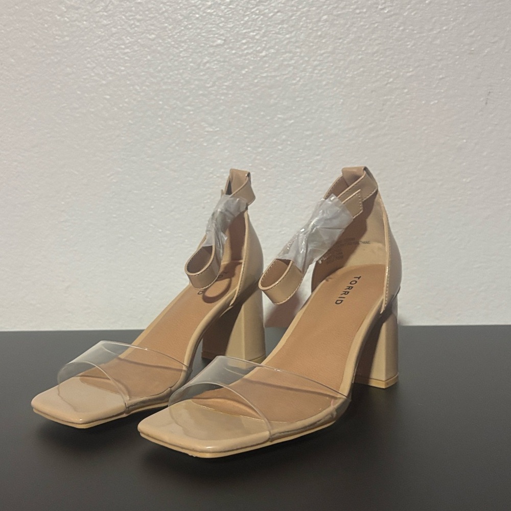 Torrid Beige Clear Strap Heels